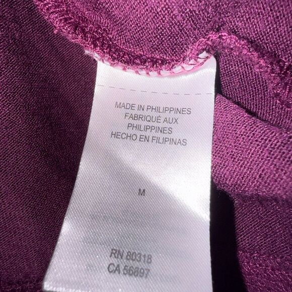Lucky Brand Burgundy Crewneck Knit Long Sleeve Top Medium - Picture 5 of 7